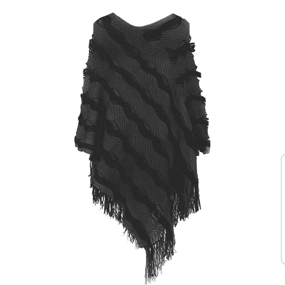 Women's fancy knit poncho sweater cape 1 size - Picture 1 of 5